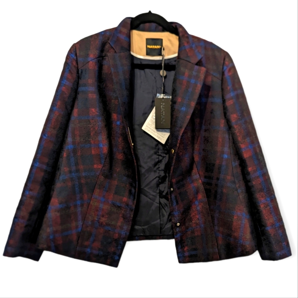 NWT Red, Blue, Black Jacquard NATAN+ Blazer, 24" armpit to armpit